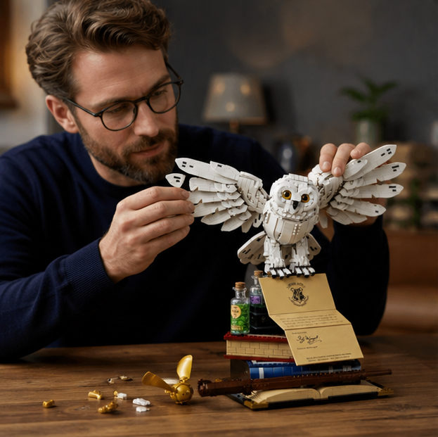 Magic Owl Building Block Set – Miniature Assembly Model Toy for Creative Display, Kids Educational Play and Collector Gifts