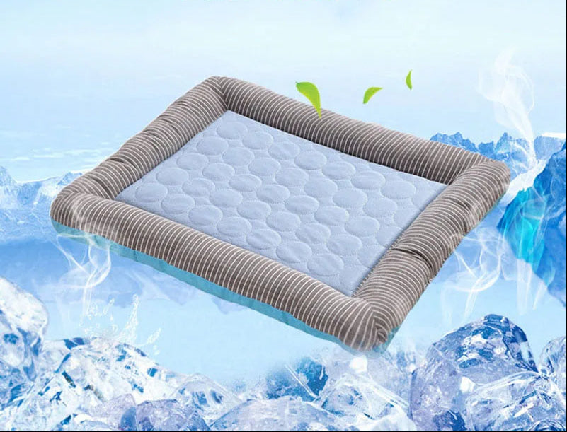 Cooling Pet Bed Mat – Breathable Ice Silk Dog and Cat Cooling Pad for Summer Sleeping, Soft Puppy Kitten Blanket with Comfortable Support