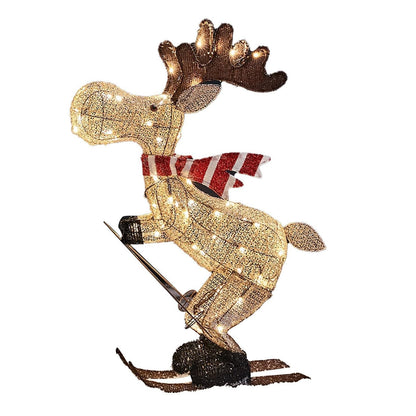 LED Acrylic Christmas Deer Decoration – Luminous Sleigh Reindeer Display for Outdoor Yards and Festive Holiday Lighting