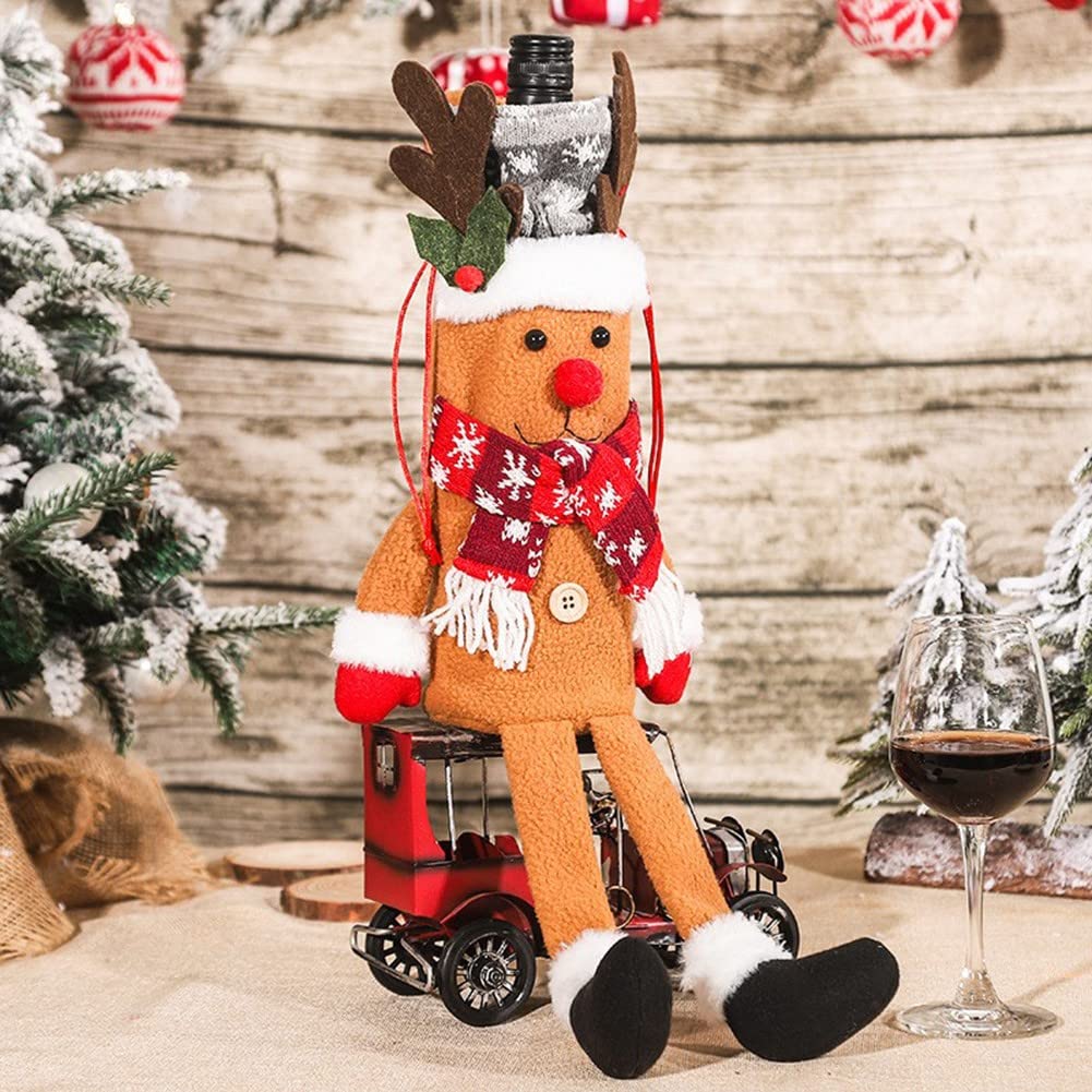 Retractable Christmas Doll Set – Santa, Reindeer and Snowman Standing Tabletop Decorations for Cozy Holiday Home Displays