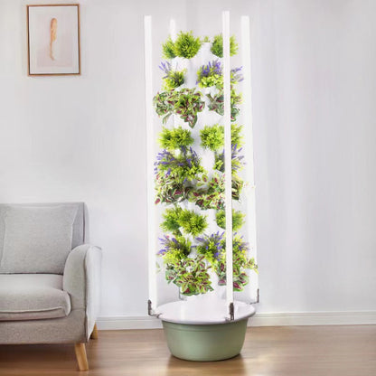 Hydroponic Tower Growing System – Vertical Soilless Planter with LED Grow Light and Intelligent Timer for Indoor Vegetables, Herbs and Space-Saving Gardening
