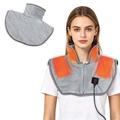 USB Heated Neck Shoulder Wrap – Electric Heating Pad with Three Heat Levels for Back, Neck and Shoulder Pain Relief