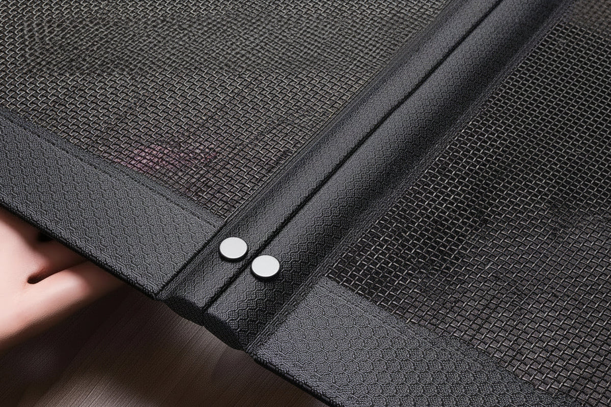Magnetic Mosquito Door Curtain – Premium Fiberglass Mesh Flyscreen with Full Magnetic Strips and Strong Self-Adhesive Installation for Hands-Free Home Protection