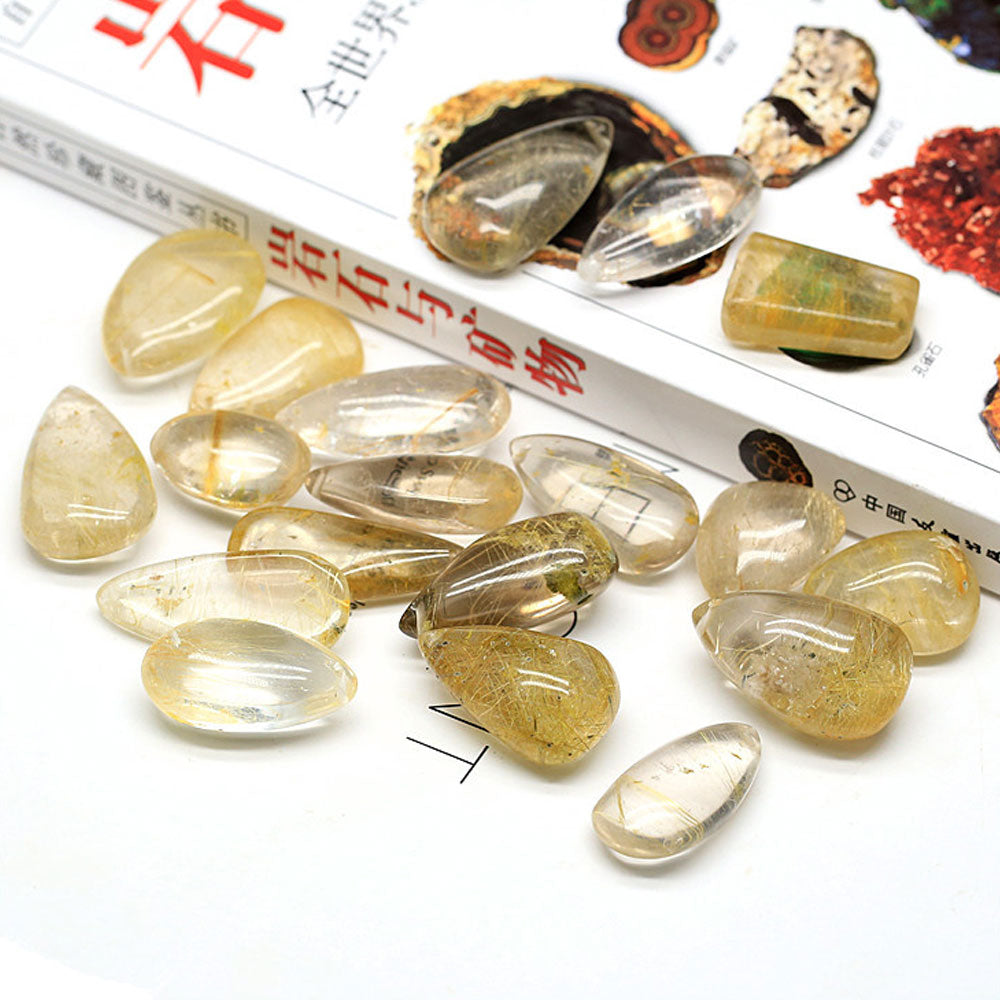 Natural Gold Rutilated Quartz Necklace – Genuine Brazil Crystal Pendant for Women and Men with Elegant Healing Jewelry Style