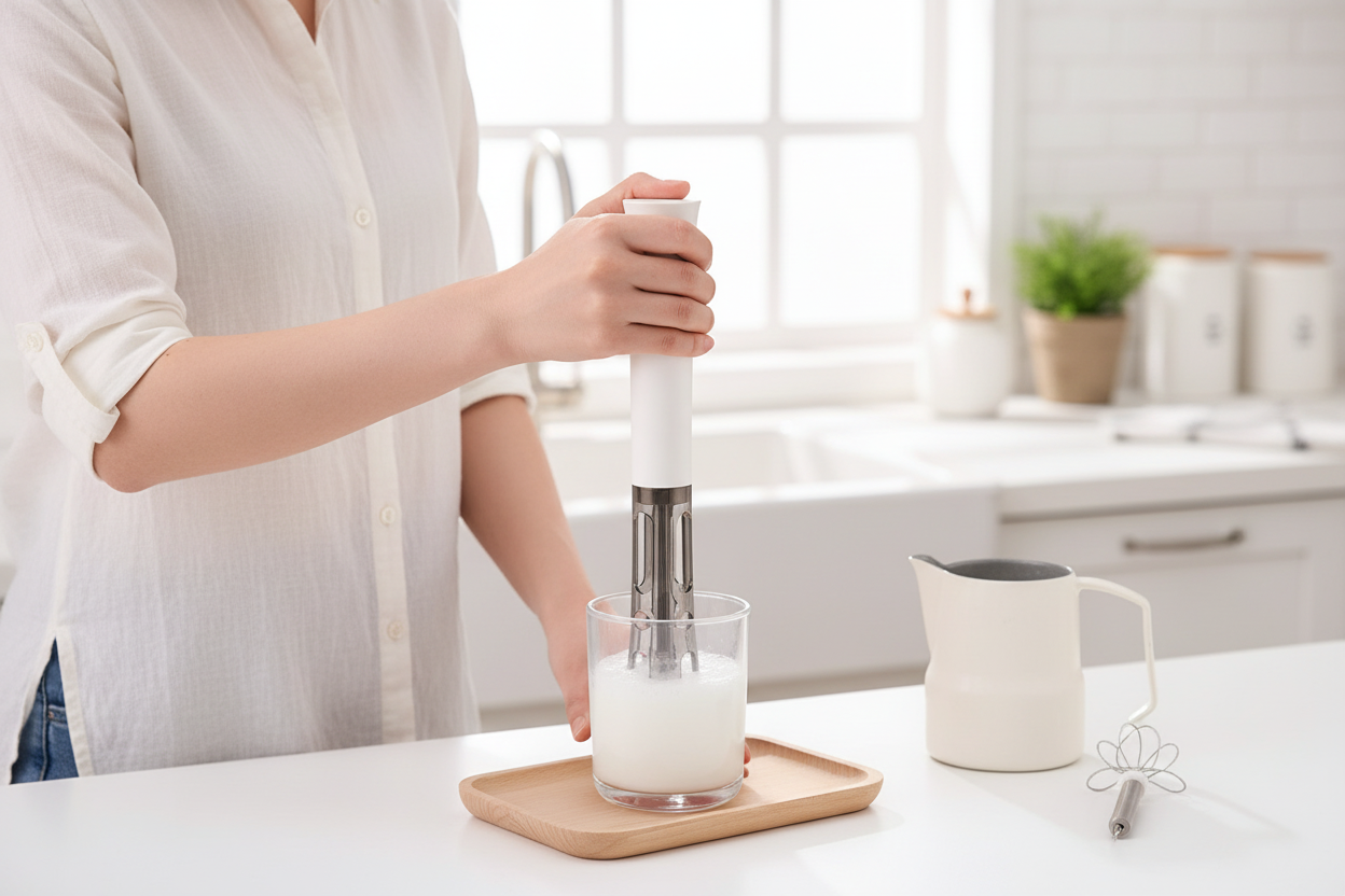 Wireless Milk Frother – Rechargeable 3 Speed Electric Whisk for Coffee, Matcha, Baking and Cream Frothing