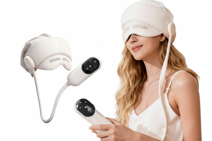 Graphene Heated Head Massager – Air-Pressure Relaxation Device with Eye Hot Compress for Soothing Head Comfort, Stress Relief and Better Bedtime Routine