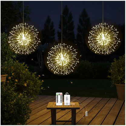 Dandelion Firework LED Lights – Remote Controlled Starburst Fairy Lights for Christmas, Weddings and Outdoor Decor
