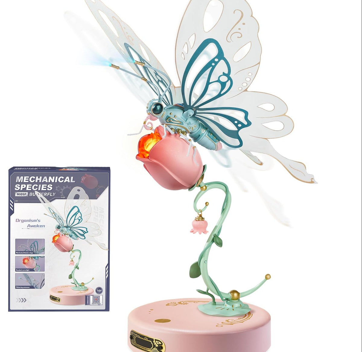 Mechanical Butterfly 3D Puzzle – DIY Wooden Model with Fluttering Wings and LED Lighting for Creative Collectors