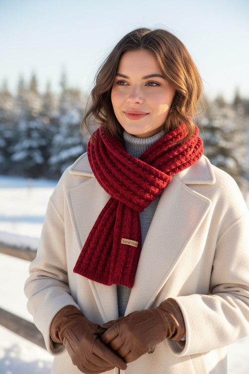Chunky Knit Winter Scarf – Thick Cable Knit Wrap for Men and Women with Cozy Warmth and Stylish Cold Weather Protection