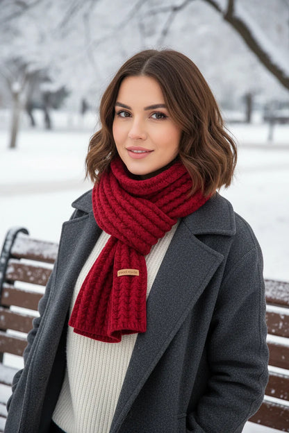 Chunky Knit Winter Scarf – Thick Cable Knit Wrap for Men and Women with Cozy Warmth and Stylish Cold Weather Protection