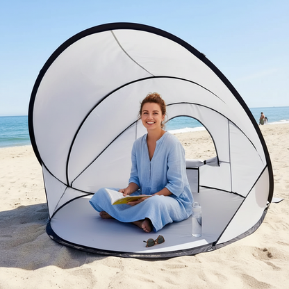 Automatic Beach Tent – Windproof Seaside Sun Shelter with Quick-Open Design, Sunroof and UV Protection for Family Beach Trips and Outdoor Play