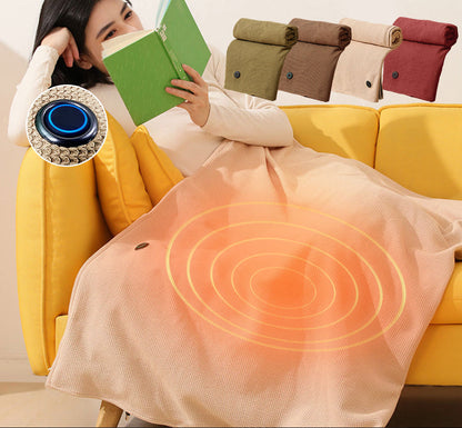 USB Heated Wearable Blanket - Portable Electric Shawl with Power Bank for Home Office and Winter Comfort