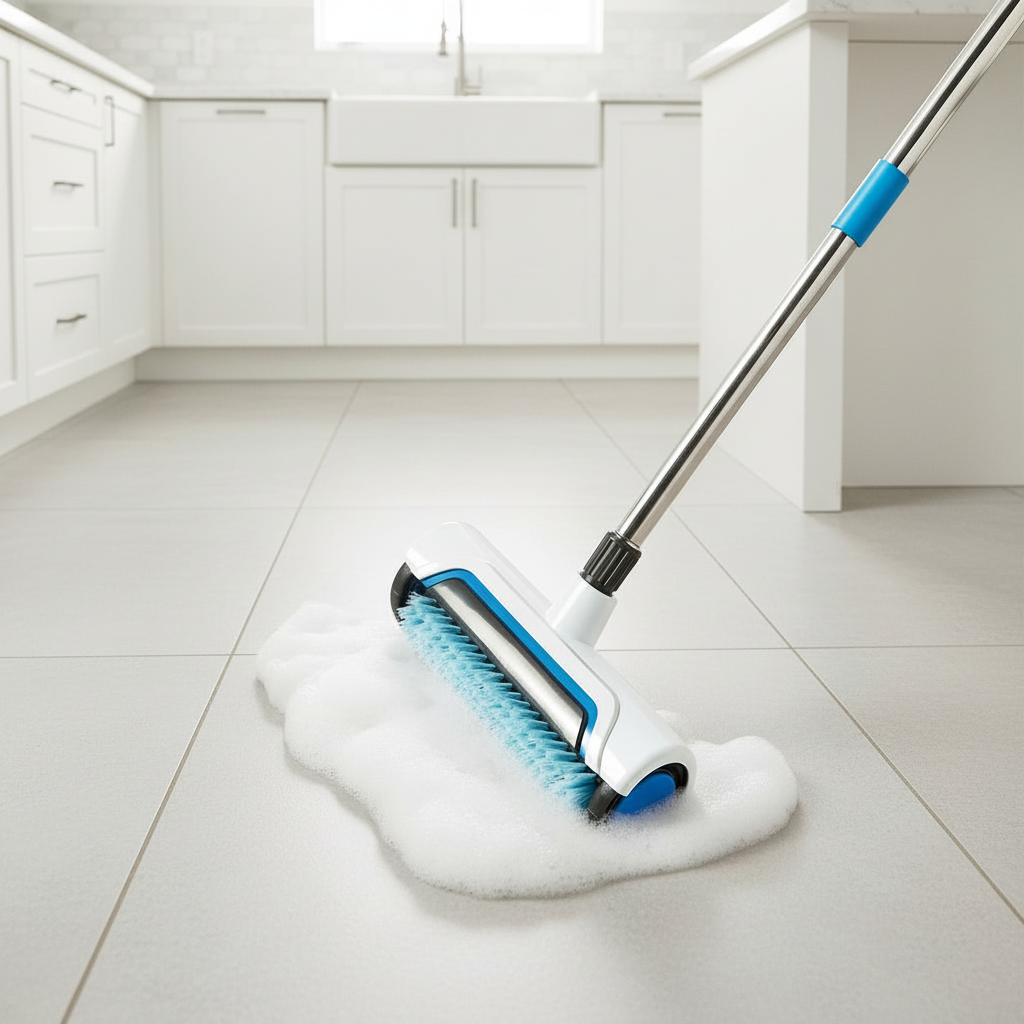 Manual Carpet Cleaning Brush – Upright Deep-Cleaning Scrub Brush for Removing Dirt, Stains and Debris from Home and Office Rugs