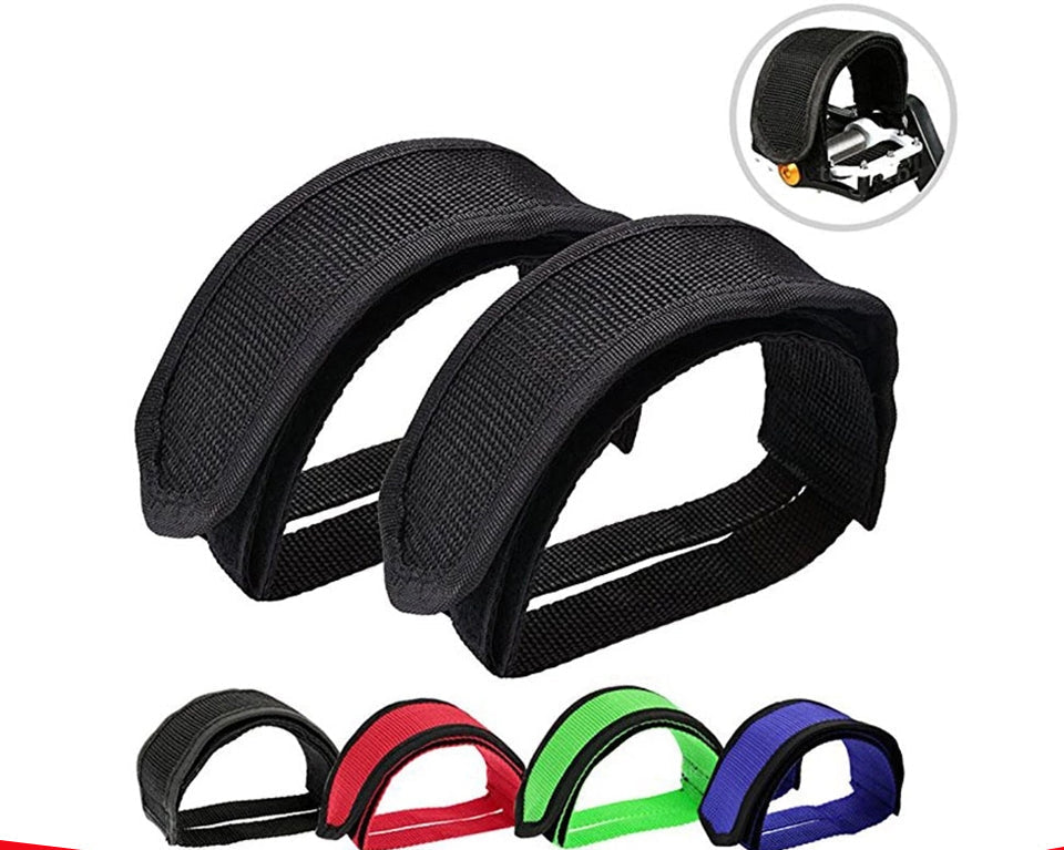 Nylon Bicycle Pedal Straps Toe Clip Set – Adjustable Cycling Foot Straps for MTB Fixed Gear Road Bike Secure Riding Support.