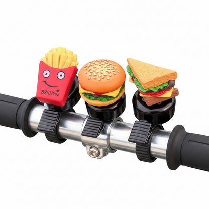 Cartoon Bicycle Bell – Loud Kids Bike Bell with Fun Hamburger Design for Scooters and Children's Bicycles