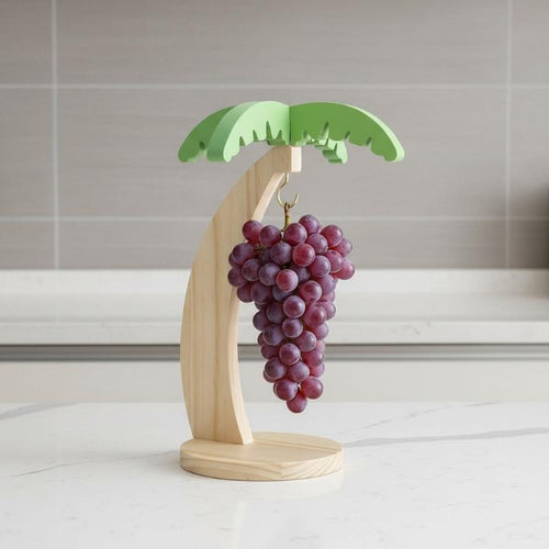 Wooden Banana Hanger Stand – Decorative Fruit Storage Rack with Hook for Fresh Kitchen Organization and Countertop Display