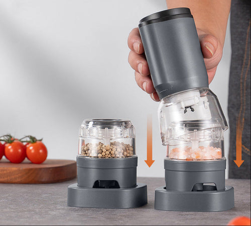 Rechargeable Electric Pepper Grinder Set – Automatic Salt and Pepper Mills with Adjustable Coarseness, One Hand Operation and Premium Kitchen Convenience