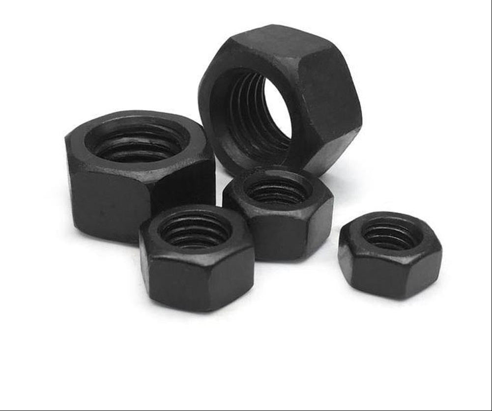 Carbon Steel Hex Nut Set – DIN934 Black Grade 8.8 Assorted Metric Hexagon Nuts for Repairs, DIY and Industrial Fastening