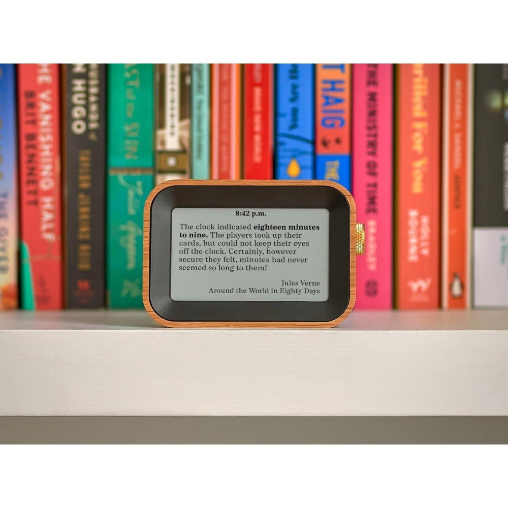 Literary Quote Clock – Unique Book Lover Wall Clock Displaying Inspiring Book Quotes Every Minute for Home Library Decor