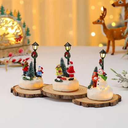 LED Christmas Country Statue – Cute Lighted Holiday Table Ornament for Festive Home Decor, Mantels, Shelves and Memorable Christmas Gift Giving