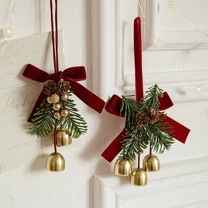 Christmas Bells Wreath Pendant – Festive Hanging Ornament for Christmas Trees, Front Doors and Seasonal Holiday Home Decor
