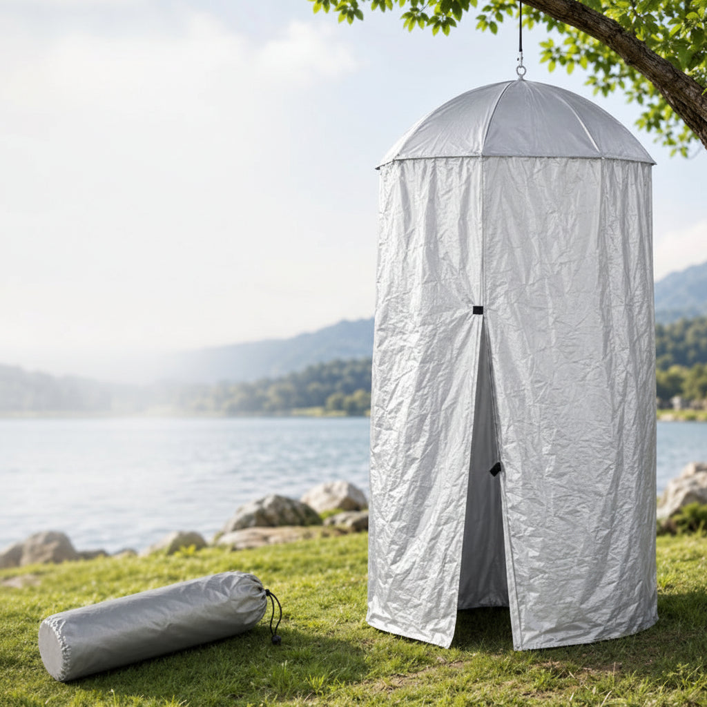 Pop-Up Privacy Shower Tent – Portable Outdoor Camping Toilet and Changing Shelter with Hanging Design, Quick Setup and Convenient Carry Bag