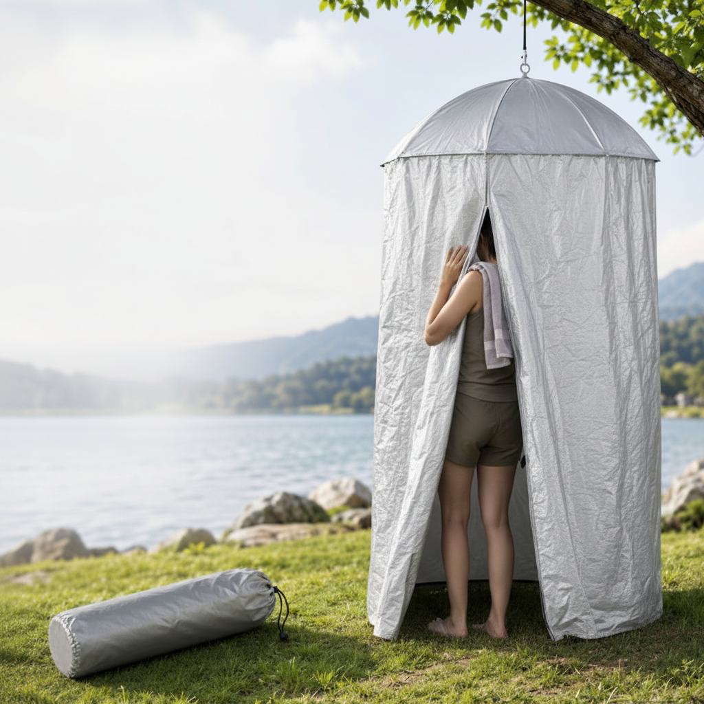 Pop-Up Privacy Shower Tent – Portable Outdoor Camping Toilet and Changing Shelter with Hanging Design, Quick Setup and Convenient Carry Bag
