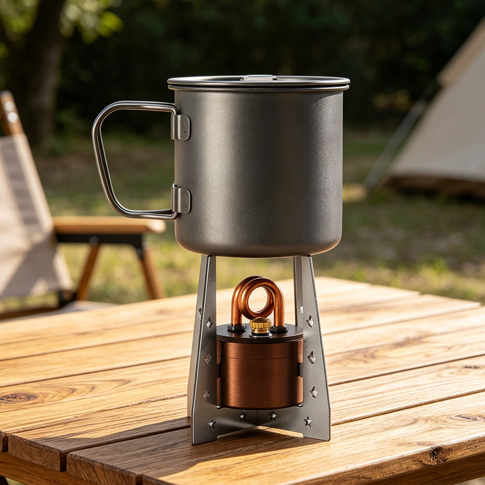 Ultralight Alcohol Burner Stove – Compact Survival Camping Cooker for Easy Carrying, Outdoor Tea Brewing, Backpacking, Picnics and Emergency Meal Prep