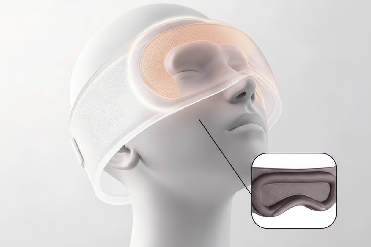Weighted Blackout Sleep Mask – 3D Gravity Eye Cover with Ear Coverage for Side Sleepers, Travel, Relaxation and Comfortable Nighttime Rest