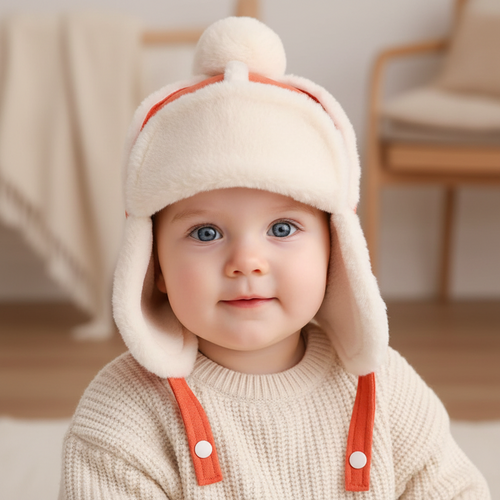 Kids Winter Bomber Hat – Plush Ear Protection Trapper Cap for Babies and Toddlers with Warm Outdoor Comfort