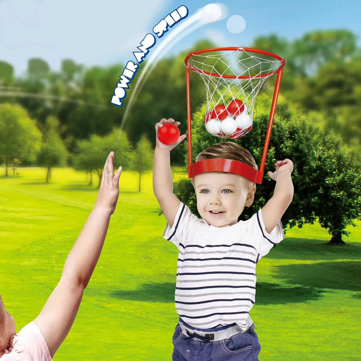 Headband Basketball Party Game - Adjustable Hoop Toss Challenge with Balls for Kids, Adults and Carnival Fun