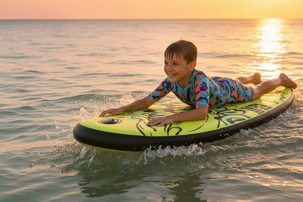 Inflatable Drop-Stitch Bodyboard – Premium Surfboard for Kids and Adults, Offering Durable Buoyancy, Compact Storage and Summer Wave-Riding Fun