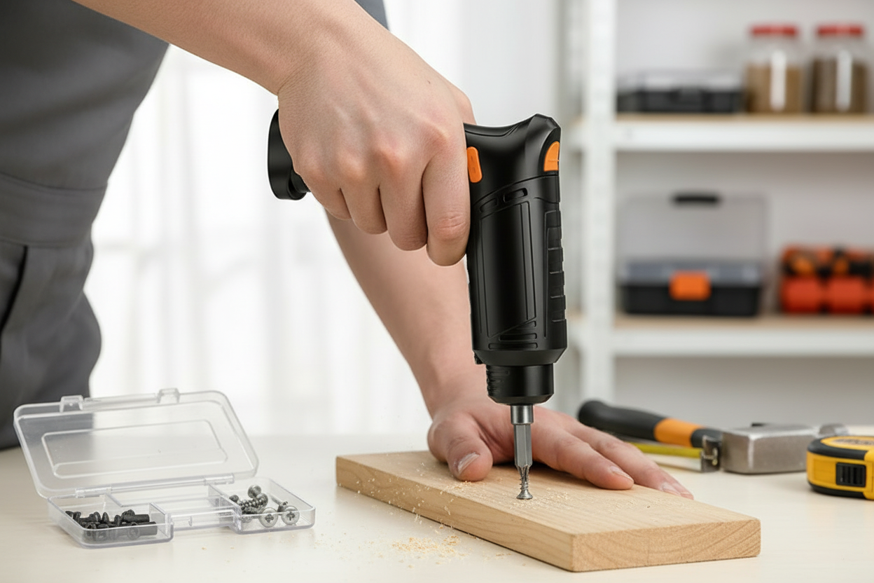 Electric Screwdriver – 2-in-1  4.5N·m Cordless Power Driver with Manual Mode, USB Charging and Compact Design for Furniture Cabinet Assembly