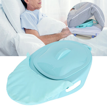 Portable Bedpan with Cover – Household Toilet Bedpan for Bedridden Patients, Elderly Adults, Pregnant Women and Limited Mobility Care