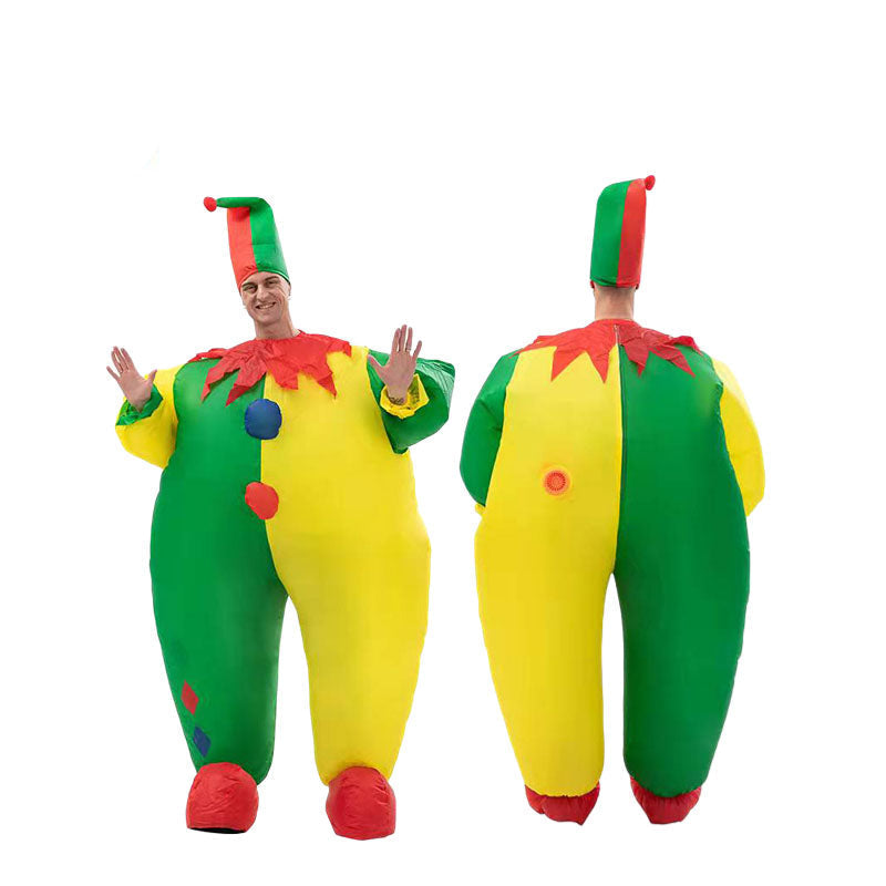 Inflatable Clown Costume Set - Funny Performance Outfit with Air Pump for Parties, Events and Entertainment