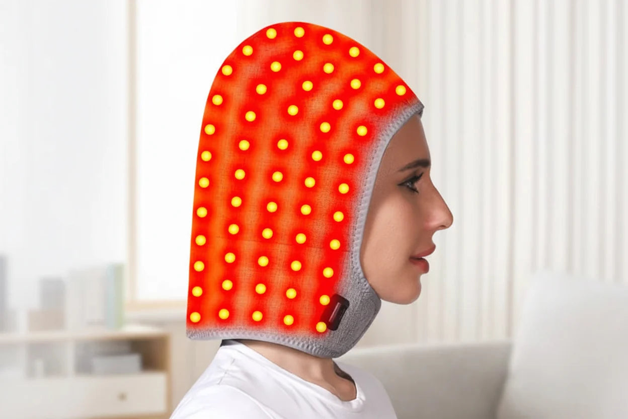 Red Light Heating Hat – Warm Head and Neck Relaxation Cap for Soothing Comfort, Stress Relief and Calming At-Home Rest Sessions
