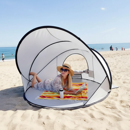 Automatic Beach Tent – Windproof Seaside Sun Shelter with Quick-Open Design, Sunroof and UV Protection for Family Beach Trips and Outdoor Play