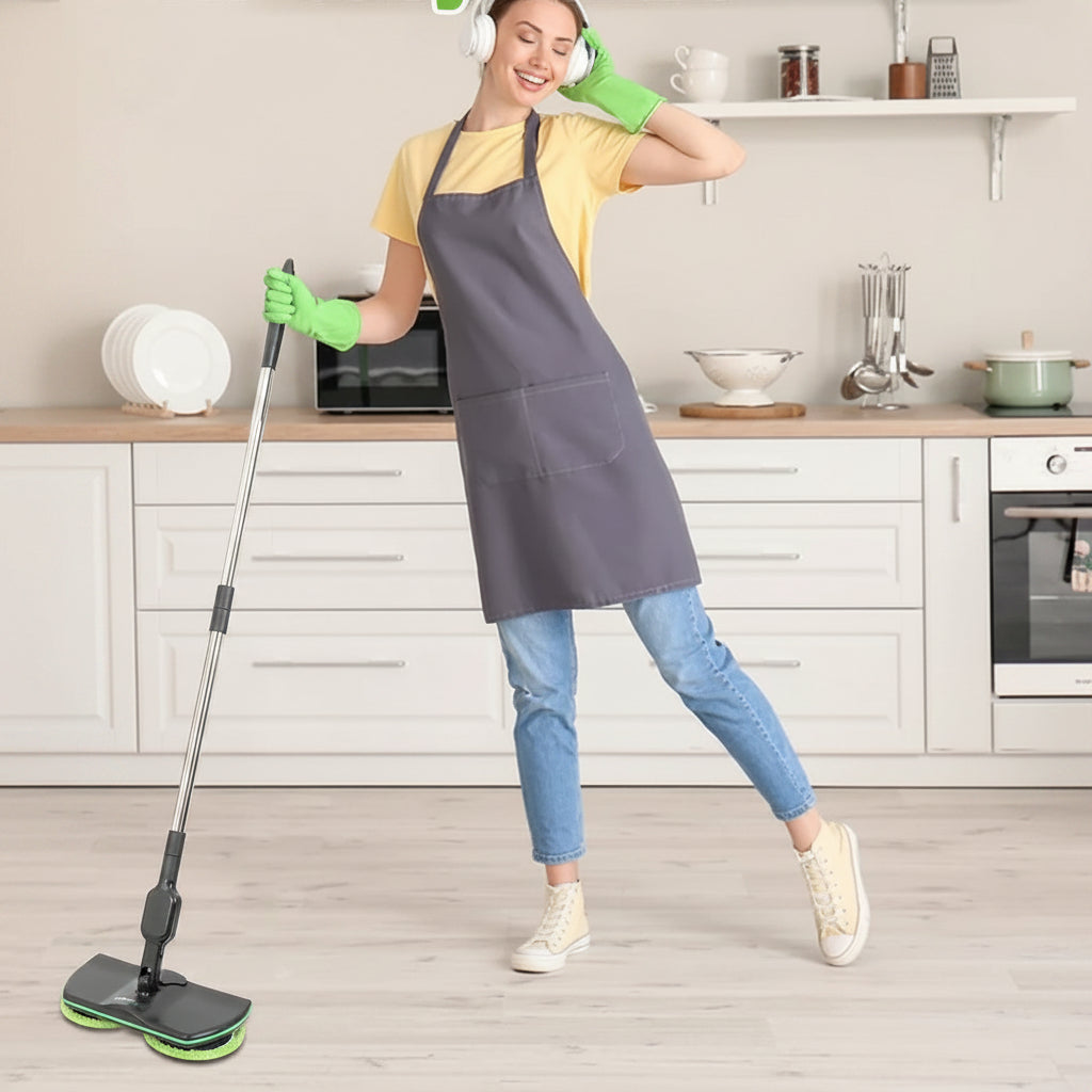 Cordless Electric Floor Scrubber – 2-in-1 Rechargeable Rotating Spin Mop for Powerful Hard Floor Cleaning, Polishing and Everyday Home Care