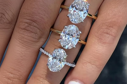 Oval Radiant Moissanite Ring – 1-3CT D Color VVS Diamond-Look S925 Silver White Gold-Plated Jewelry for Women, Engagements, Weddings and Luxury Gifts