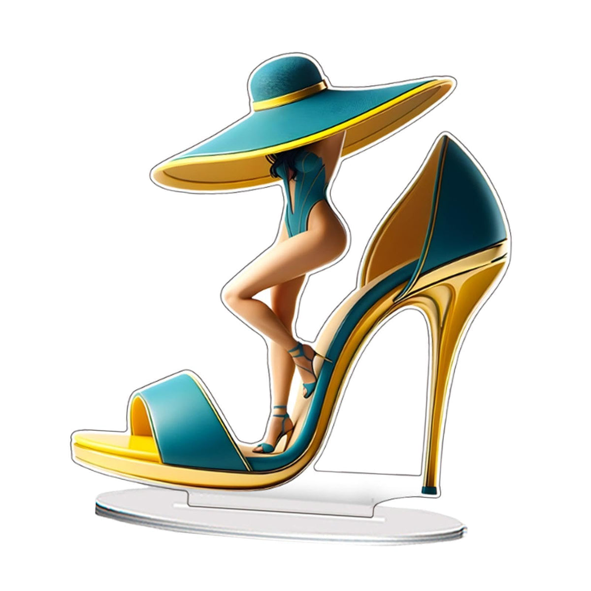 High Heel Shoe Figurine – Elegant Cartoon Desktop Ornament for Living Room Decor, Luxury Display and Stylish Gift Giving