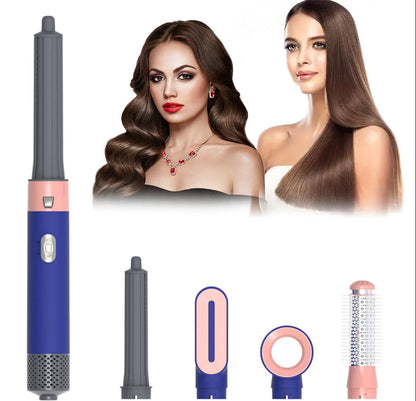 Professional 5-in-1 Hair Dryer Brush – Fast-Heating Hot Air Styler with Curling Iron, Diffuser and Comb Attachments for Versatile Hair Styling