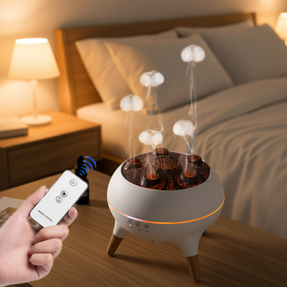 Jellyfish Air Humidifier – 250ml Essential Oil Diffuser with Remote Control, Color Changing Night Lights and Relaxing Mist