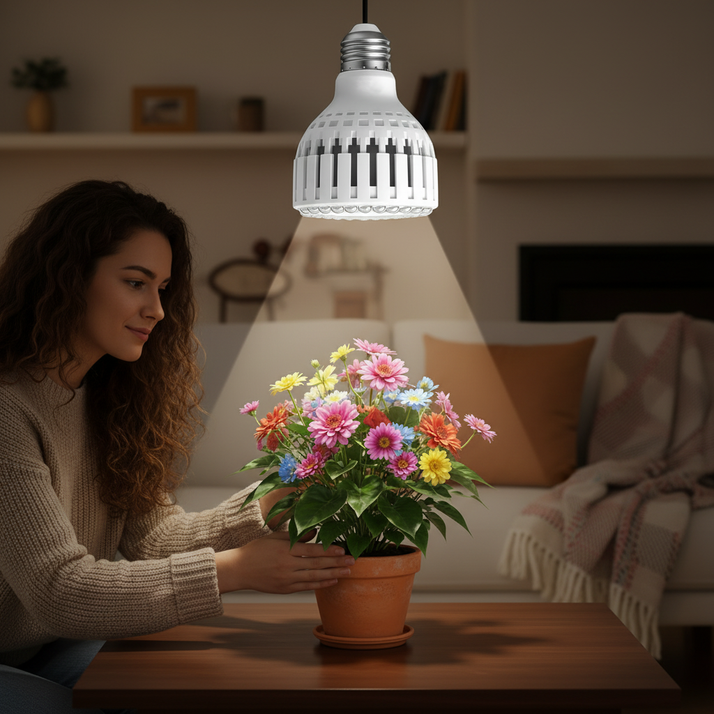 LED Grow Light Bulb – 12W Energy-Efficient Indoor Plant Lamp for Seedlings, Herbs, Vegetables, Houseplants and Year-Round Home Gardening
