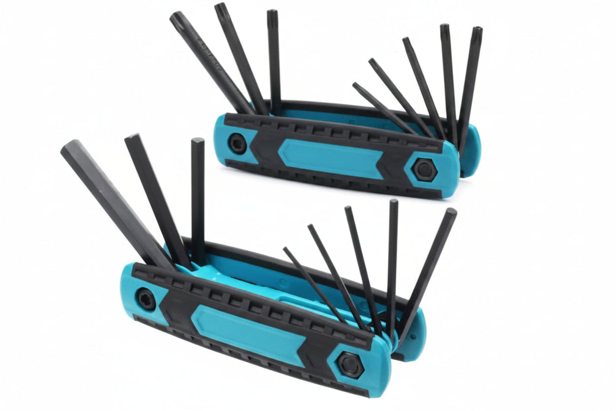 Folding Allen Wrench Set – 8-in-1 Portable Metric Hex Key and Tamper-Proof Torx Tool Kit for Bicycle, Furniture and DIY Repairs