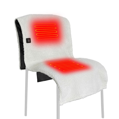 Electric Heated Sherpa Chair Pad – Adjustable Temperature Seat Cushion for Sofas, Office Chairs and Cozy Winter Comfort