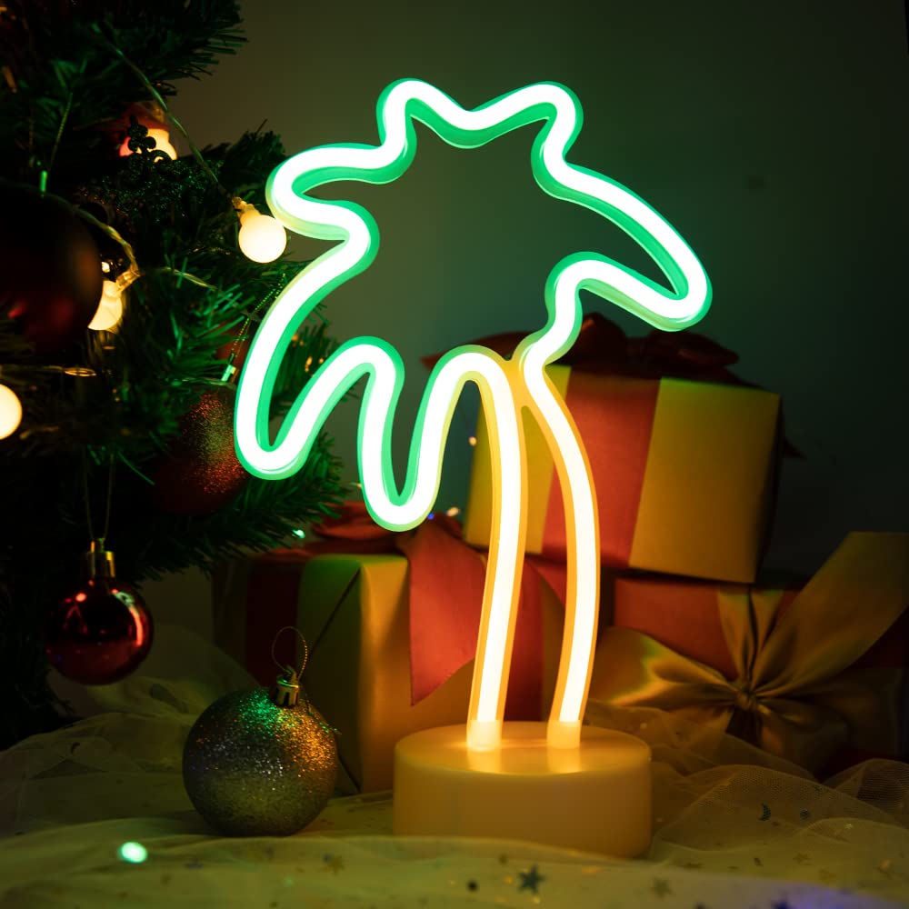 Coconut Neon Sign Lamp-Tropical LED Wall Light for Gaming Rooms Parties Camping and Modern Home Decor