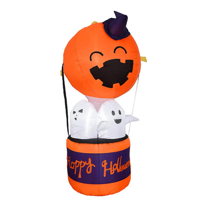 Halloween Inflatable Pumpkin Balloon - LED Devil Hot Air Decoration for Indoor Outdoor Yard and Party Displays