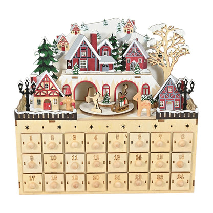 Wooden 24 Drawer Advent Calendar – Refillable Christmas Countdown Organizer for Holiday Surprises and Family Traditions