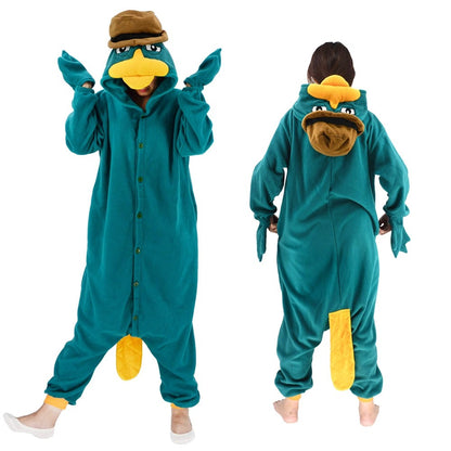Animal Kigurumi Duck Onesie – Cute Cartoon Pajama Costume for Adults and Kids, Cozy Halloween Cosplay, Parties, Sleepovers and Fun Homewear