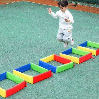 Foldable Jumping Grid Game - Indoor Outdoor Coordination Training Toy for Children's Exercise and Early Learning Activities